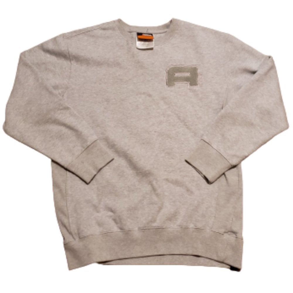 And1 Embroidered Logo Crew Neck Long Sleeve Sweater Gray Men's Large L Pre-owned